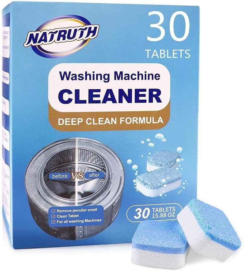 30 Pack Washing Machine Cleaner Tablets, Solid Washer Deep Cleaning Tablet, C…