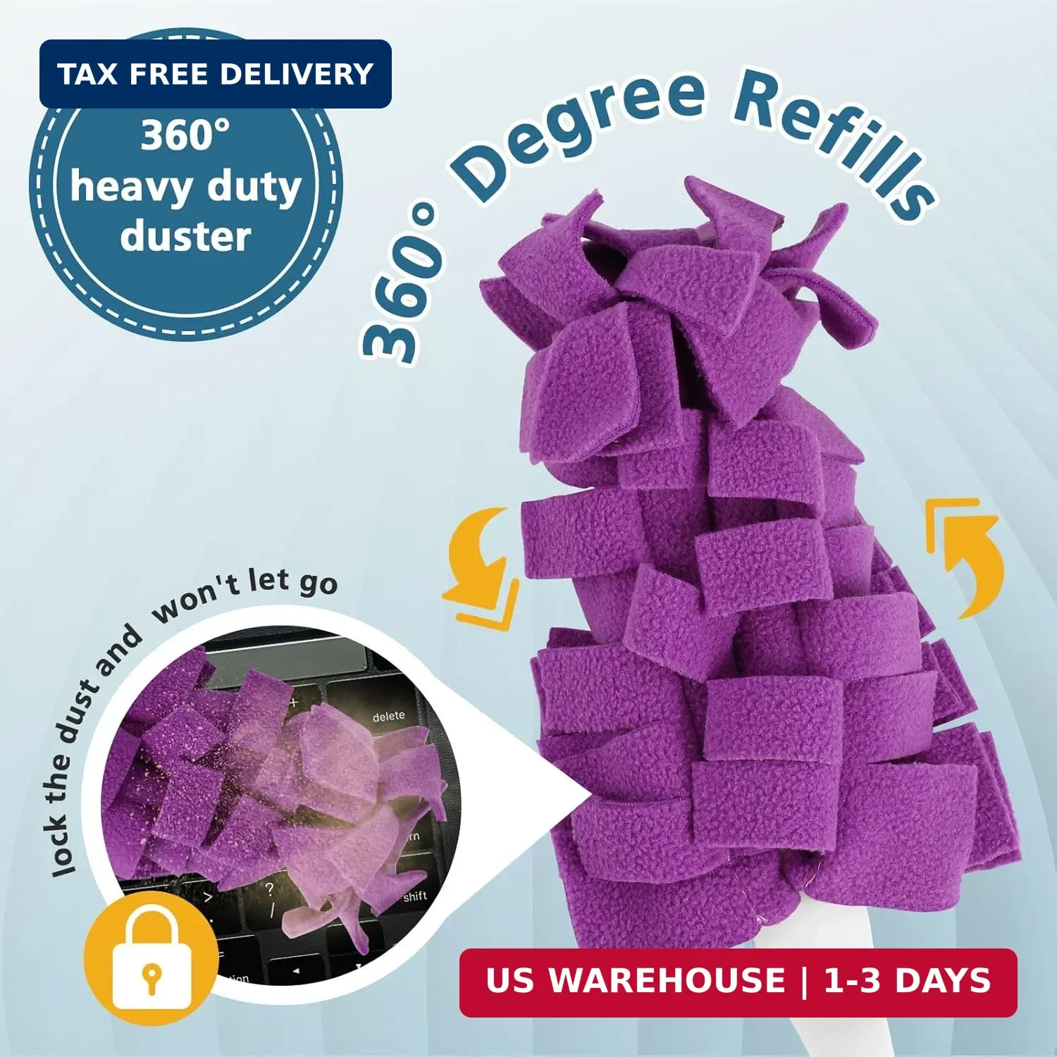 6 Pack Fleece Duster Refills 360° Reusable Duster Refills for Swiffer Washable