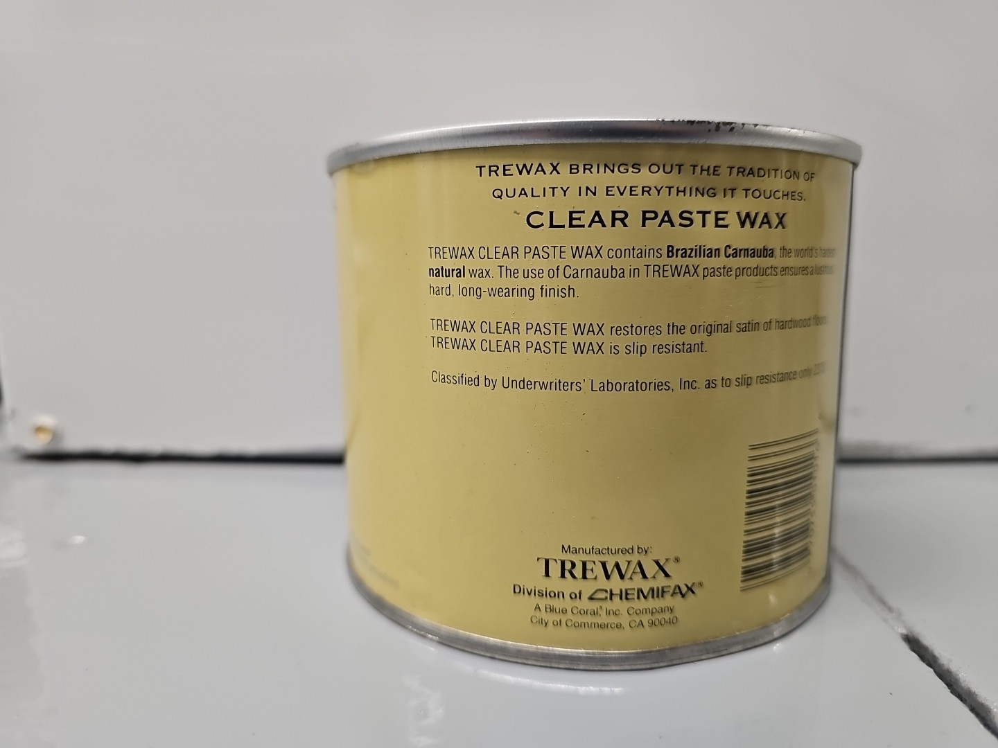 Original Trewax Clear Paste Wax Polish 16 Oz Can Hardwood Polish