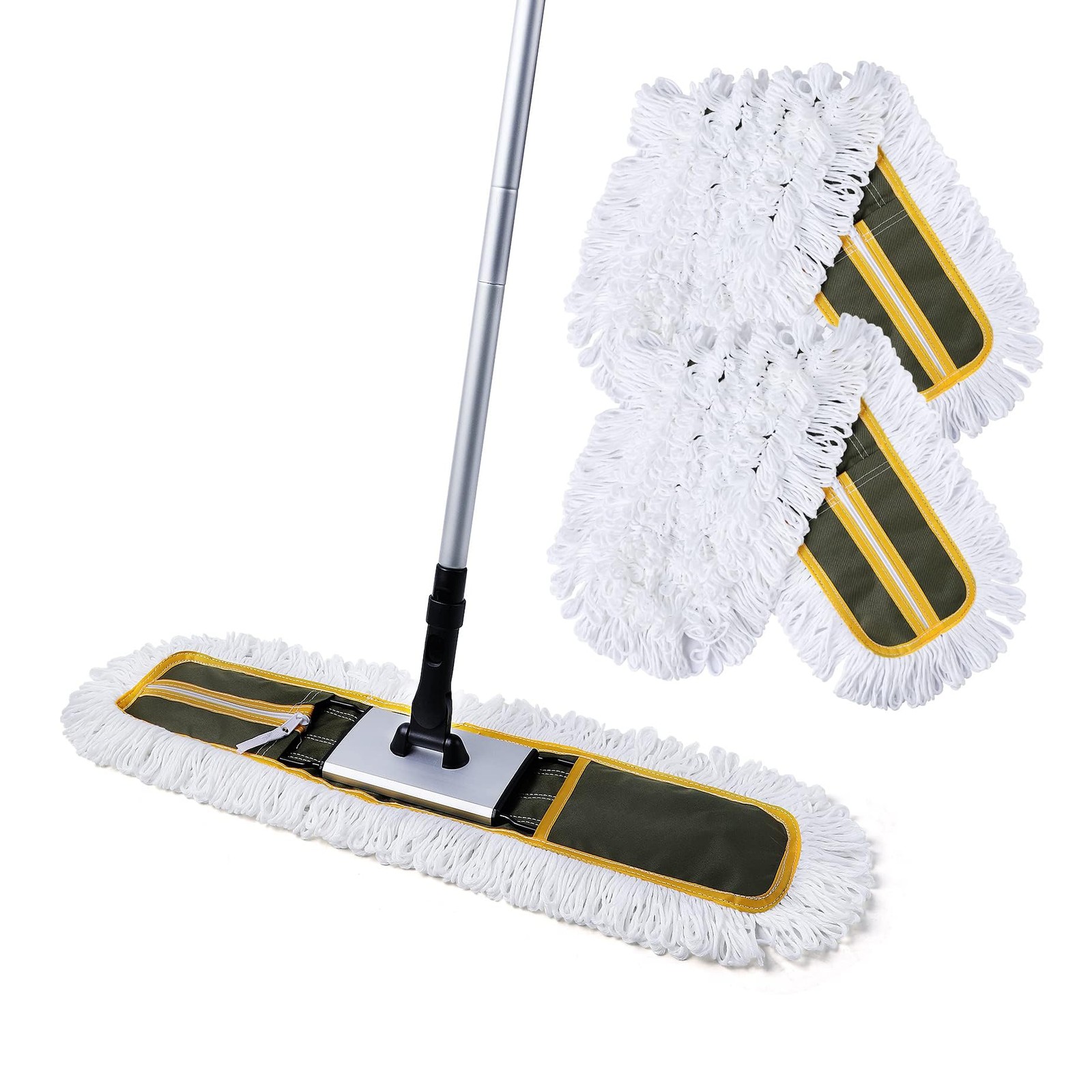 24″ Commercial Dust Mop for Floor Cleaning, Heavy Duty Floor Mop with 59” Ext…
