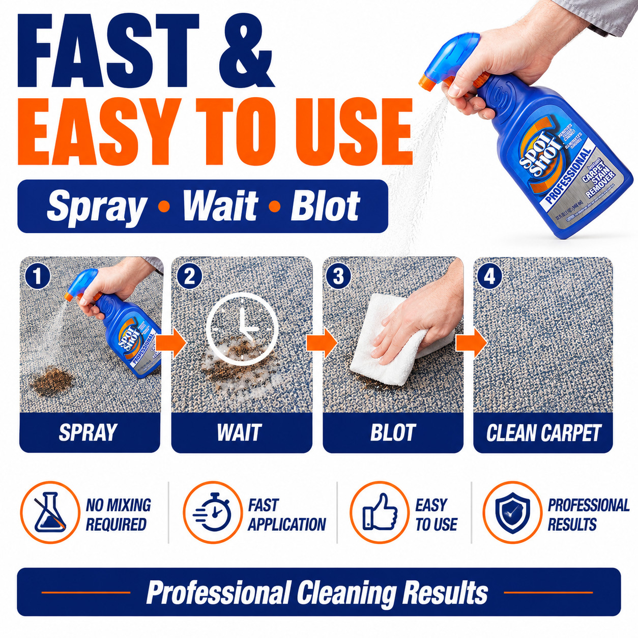 Spot Shot 32 oz Carpet Stain Remover Professional Spray 1 3 12 24 Pack