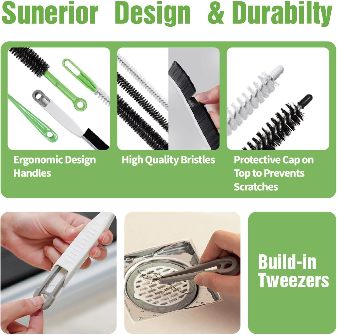 4Pcs Flexible Cleaning Brush Set for Dryer Vents, Fridge Coils, HVAC Systems