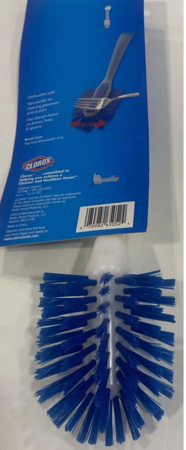 Clorox Utensil Dish Brush Curved Kitchen Brush – Dishwashing Cleaner Scrubber…