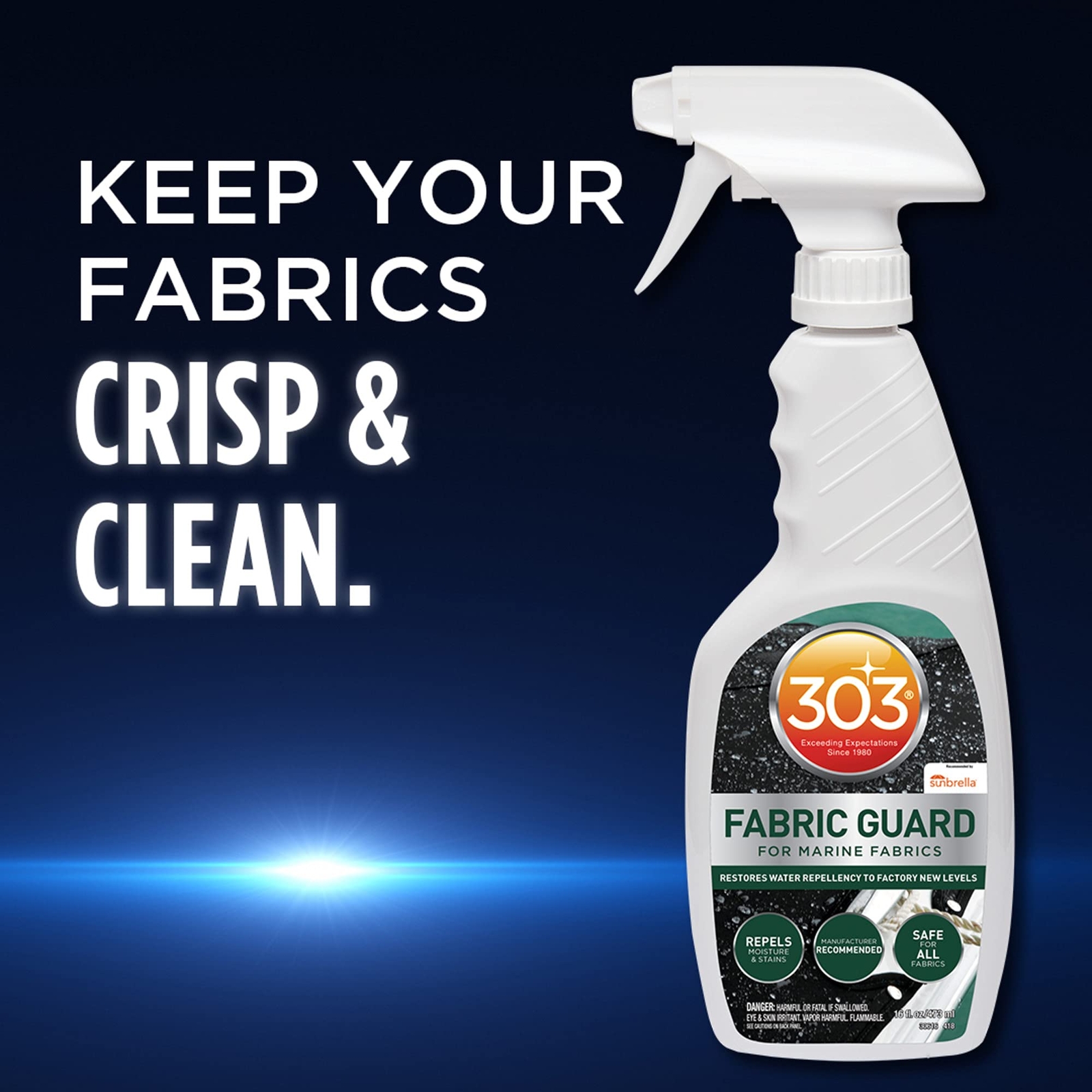 16oz White Fabric Protector Spray for Marine Fabrics Water and Stain Resistant