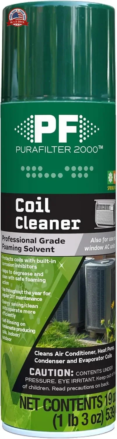 Heavy-Duty Foaming Coil Cleaner for HVAC Condenser Evaporator Systems 16oz for A