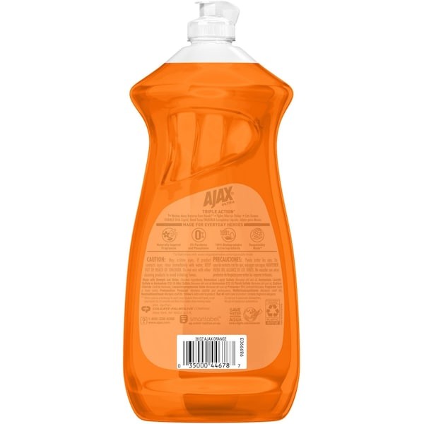 Ajax 144678 Dish Soap, Bottle, 28 Oz, Orange, Liquid, Pk9