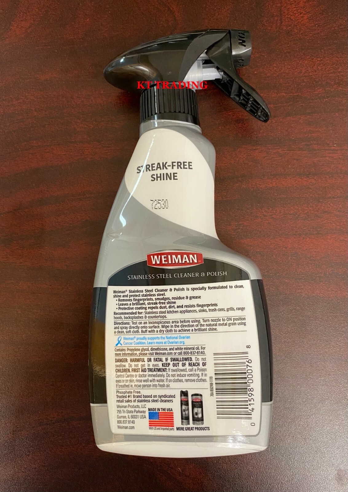 Weiman STAINLESS STEEL CLEANER & POLISH Clean Appliances Grill Ranges 12oz Spray