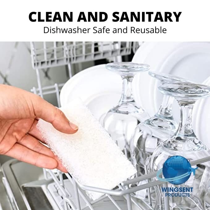 Commercial Light Duty White Scrub Pad – 4.6″ x 10″ Non-Abrasive Cleaning Pad …