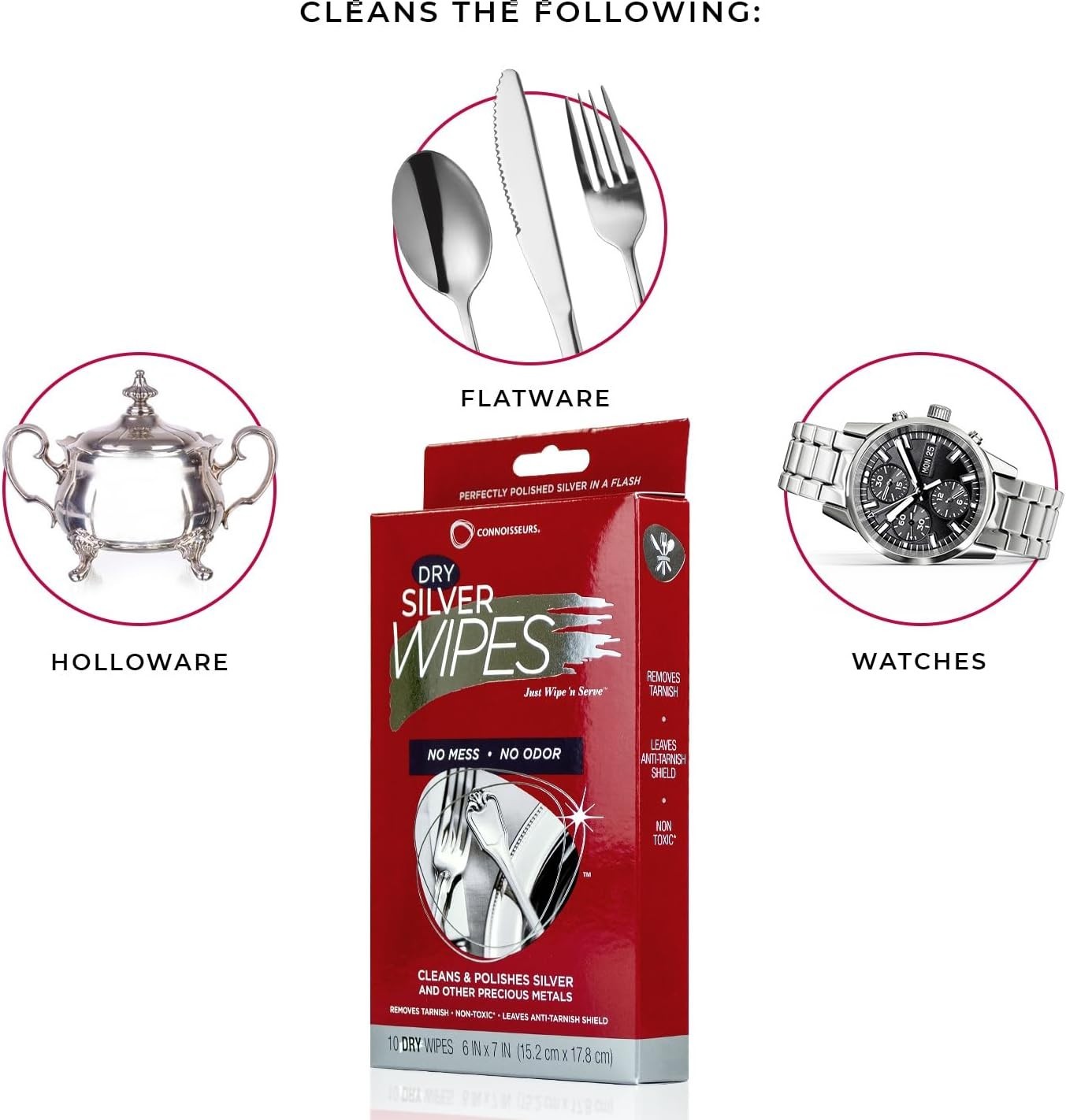 10-Pack Silver Cleaner Wipes for Jewelry & Tableware – Tarnish Removal Made Easy