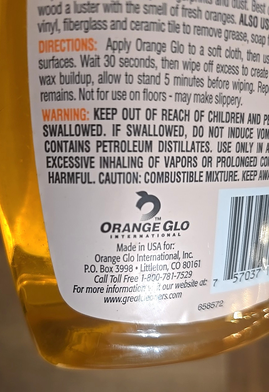 NOS 2002 Orange Glo Wood Cleaner 160x -Full sealed w/spray Nozzle-Littleton USA