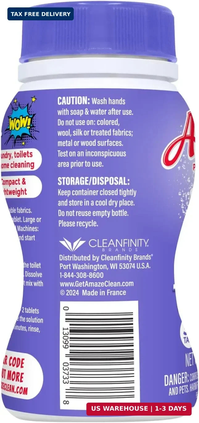 AMAZE Ultra Concentrated Bleach Tablets [32 tablets] – Lavender Scent – for Laun