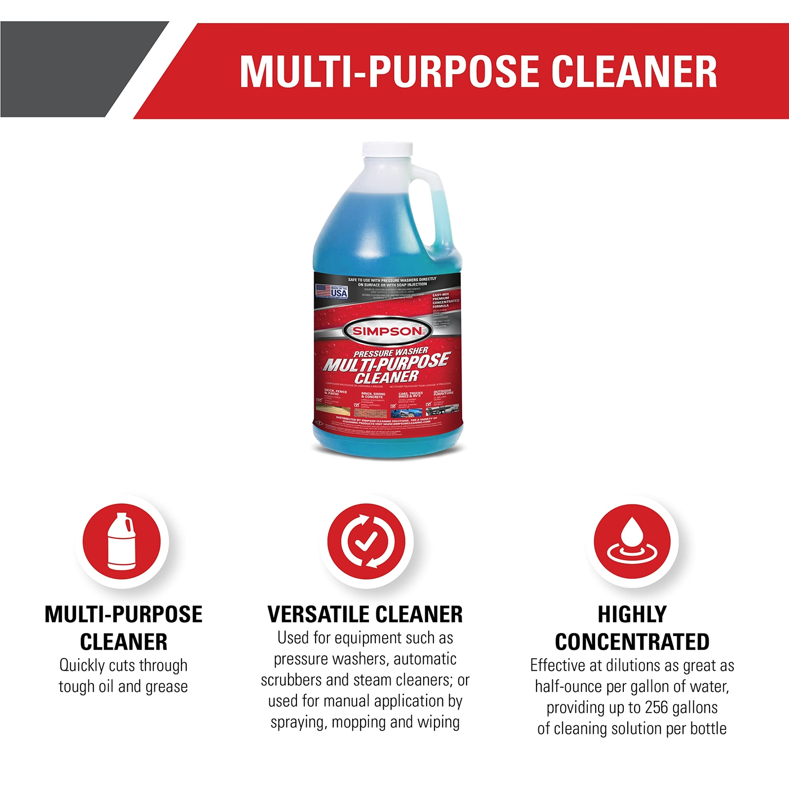 128 Fl Oz Multi Purpose Cleaner Non Butyl Degreaser for Tough Cleaning Tasks
