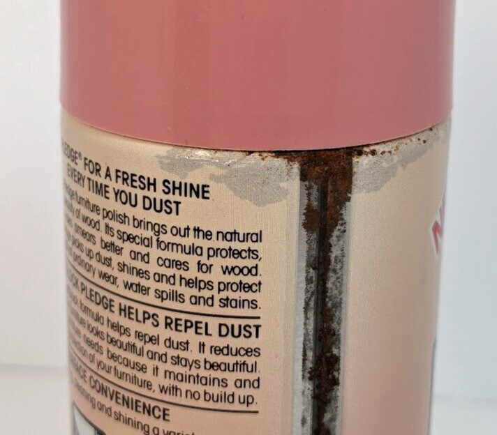 Pledge Spring Fresh 7oz Pink 1991 Spray Can Johnson Wax Dust Used Movie TV Prop
