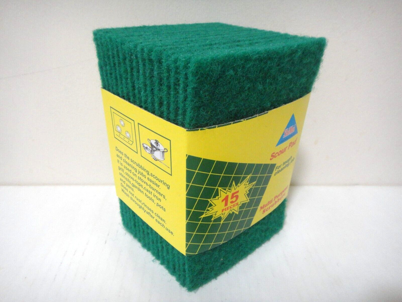 Lot 15 pcs Scouring Pads Medium Duty Home Kitchen Auto Scour Scrub Cleaning Pad