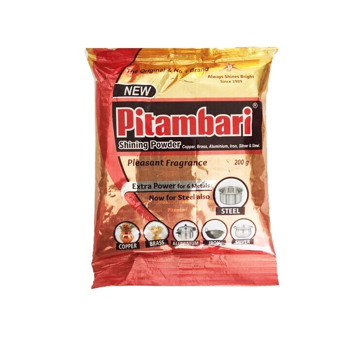 Pitambari Powder Shining Brass Cleaner For Cleaning Diwali Idols Polish 200Gram