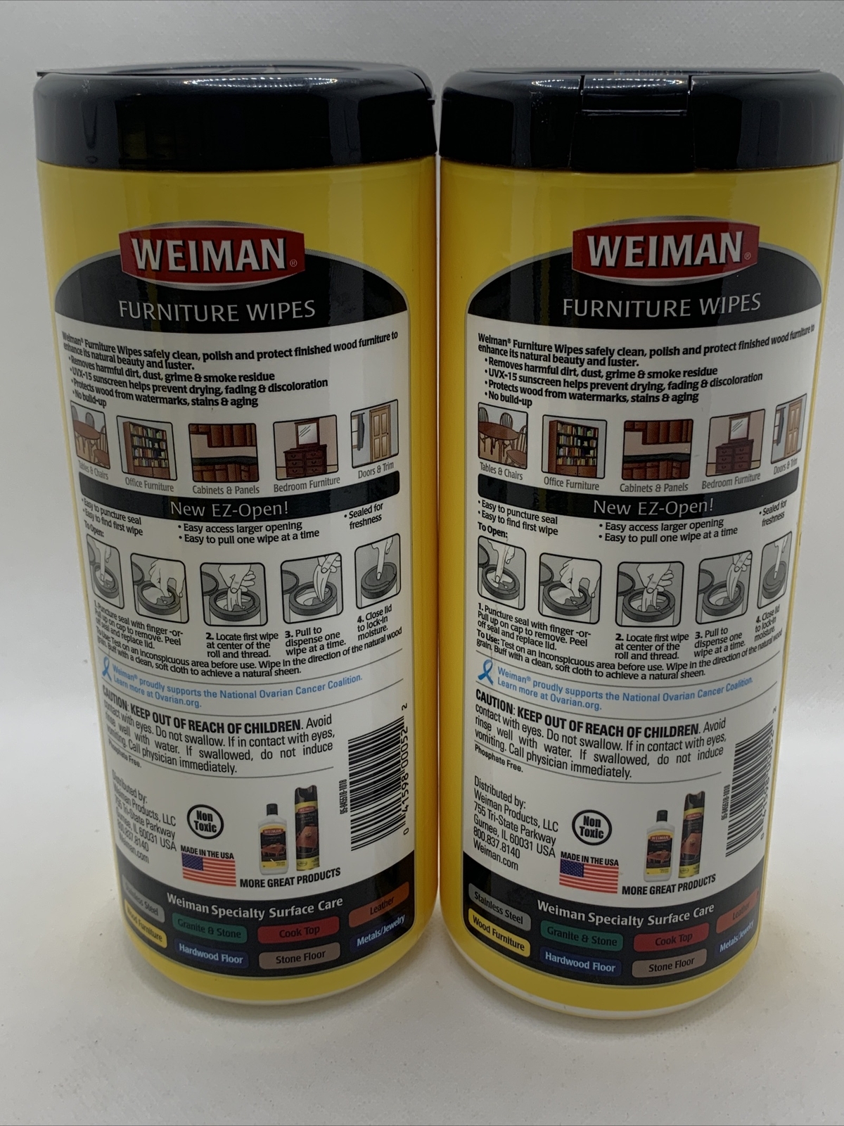 Weiman Furniture Dusting Cleaning Wipes Lot Of 2 Protects WO/Buildup Silicone Fr