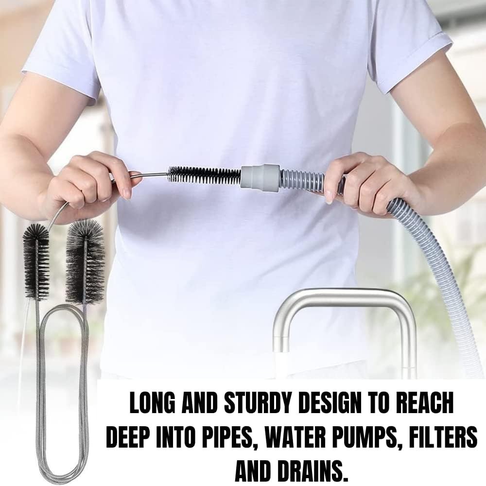 Flexible Drain Cleaning Brush (72″ Long) for Drains, Bottles and Bathroom Sinks