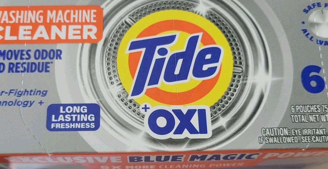 Tide OXI WASHING MACHINE CLEANER 6 Pouches 2.6 oz Each Total 15.8oz * BRANDNEW *