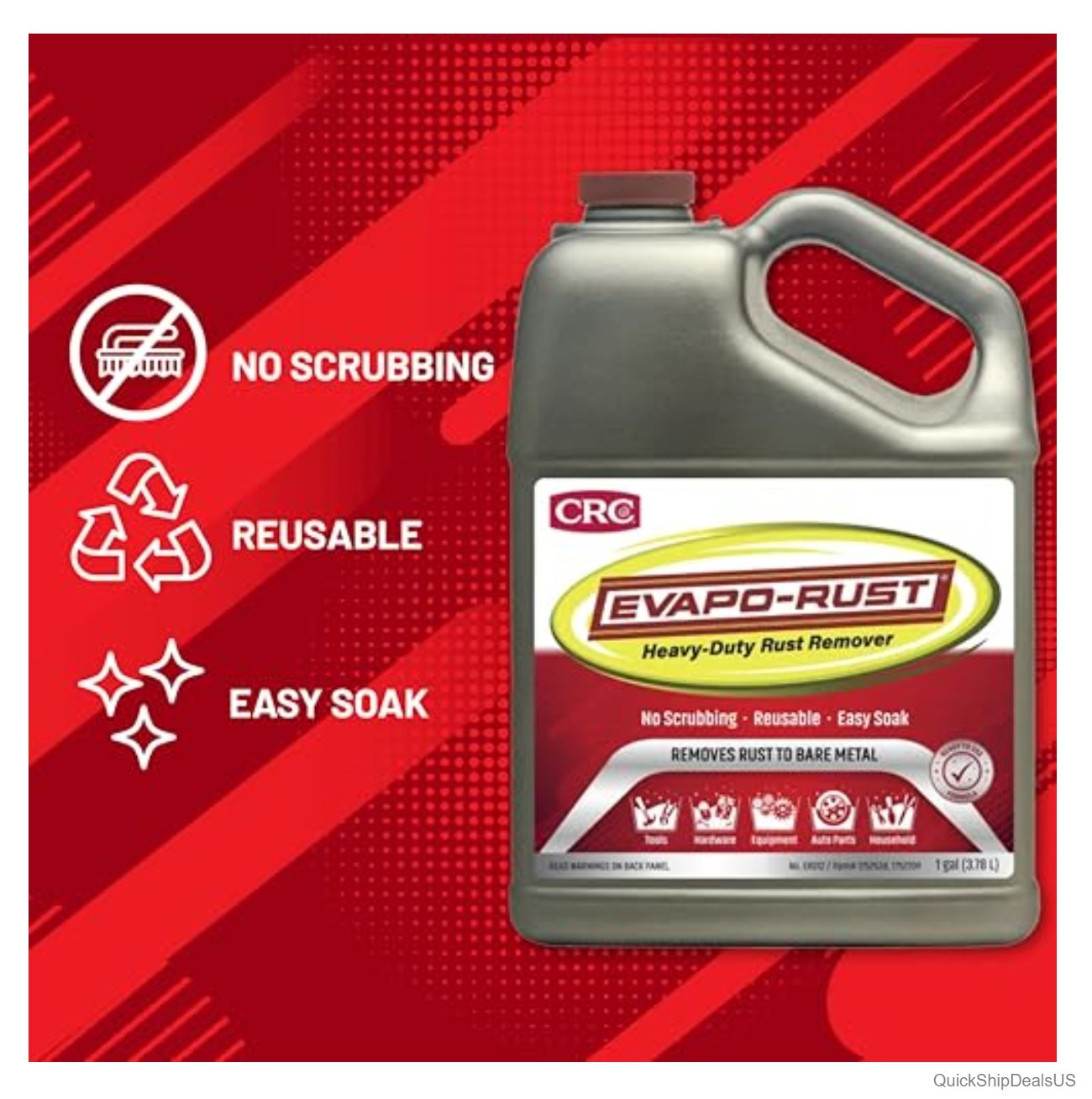 Rust Remover 1 Gallon 128 oz Non-Toxic Water Based No Scrubbing for Auto Parts