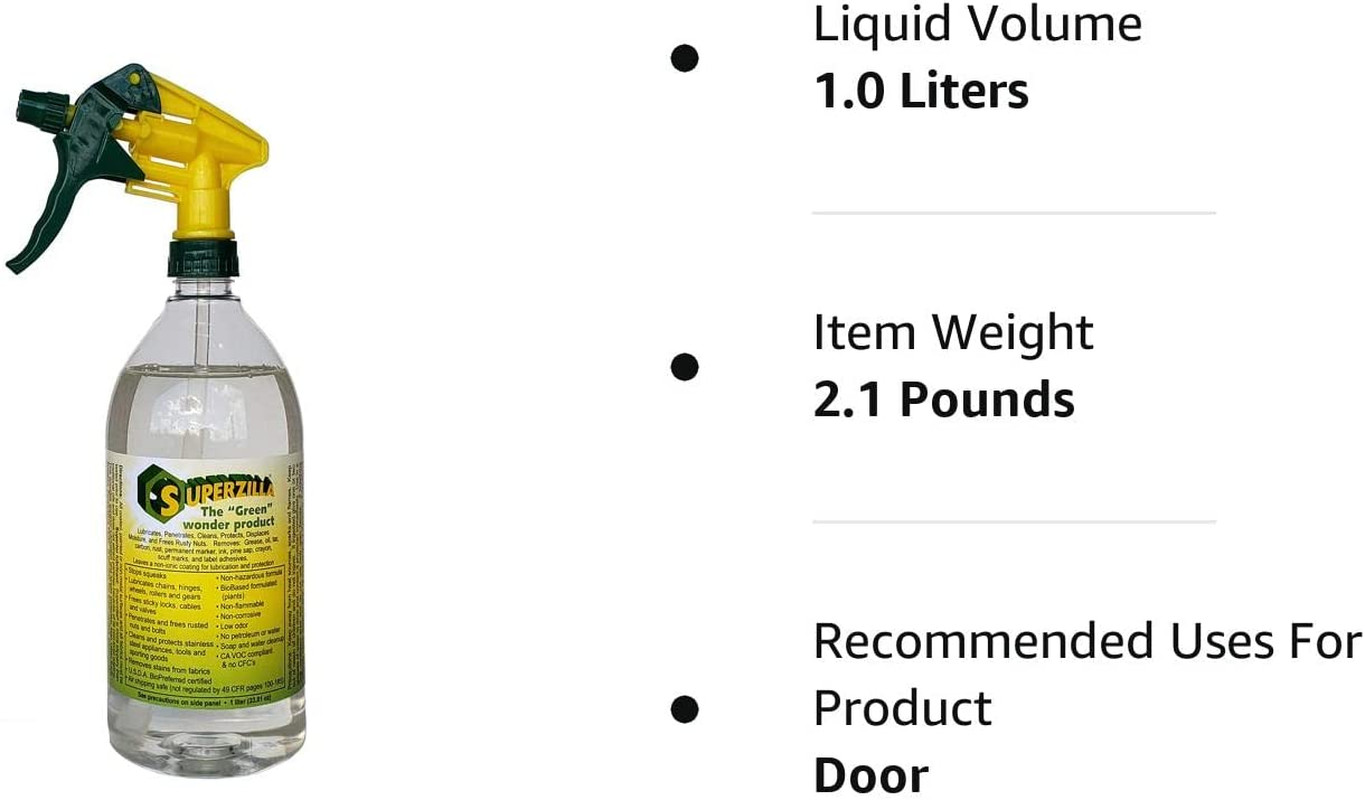 Superzilla Powerful All-Purpose Cleaner And Lubricator 1 Liter Spray Bottle