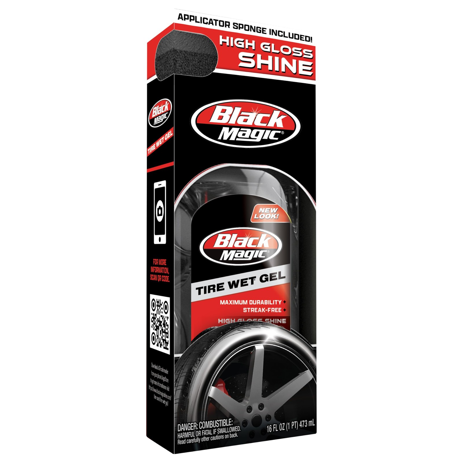 Black Magic 5072647 Tire Wet Gel, 16 Oz – Thick Clinging Formula Stick