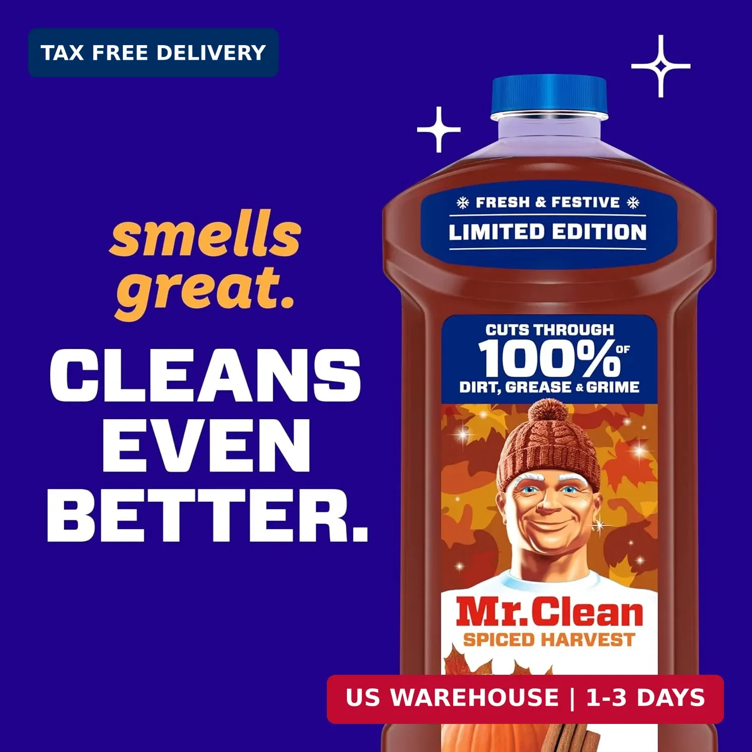 Mr. Clean All Purpose Cleaner, Cleaning Liquid, Spiced Harvest, 41oz