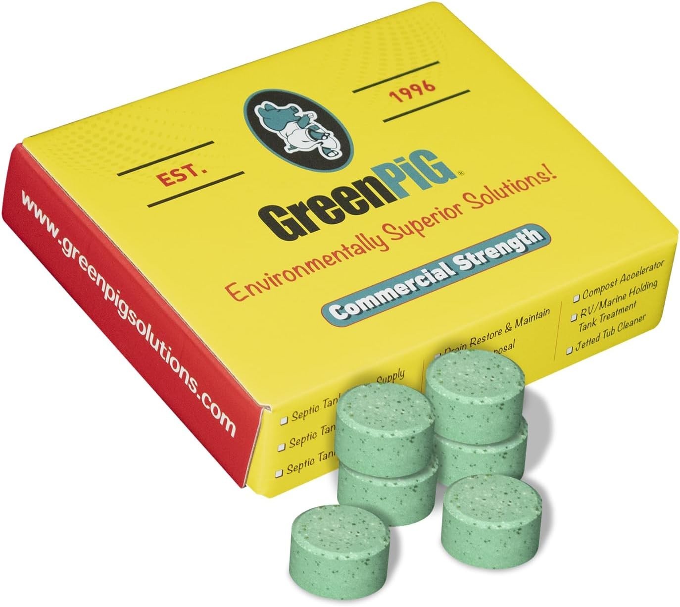 Enzyme & Bacteria Septic Tank Treatment Pucks – 1- Supply of 6