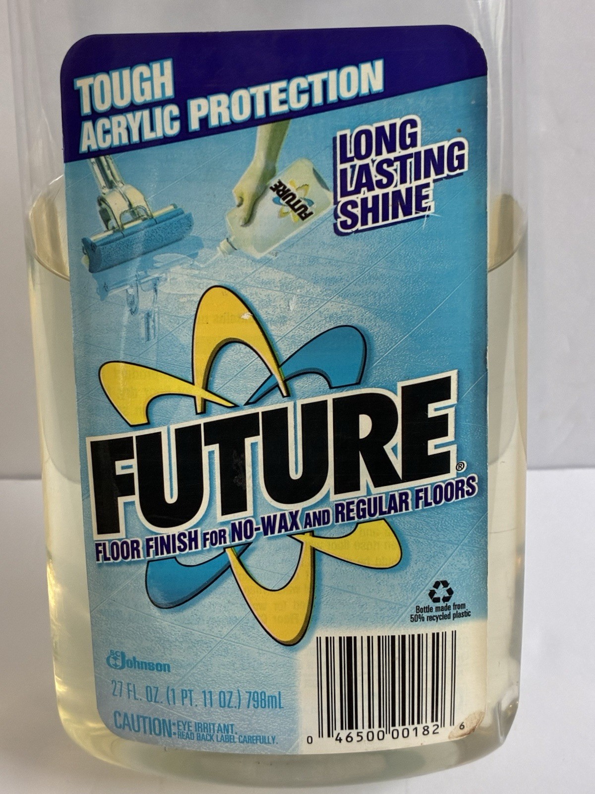 Vintage FUTURE Floor Finish Cleaner Shine 27 oz Bottle SC Johnson 1998 65% Full