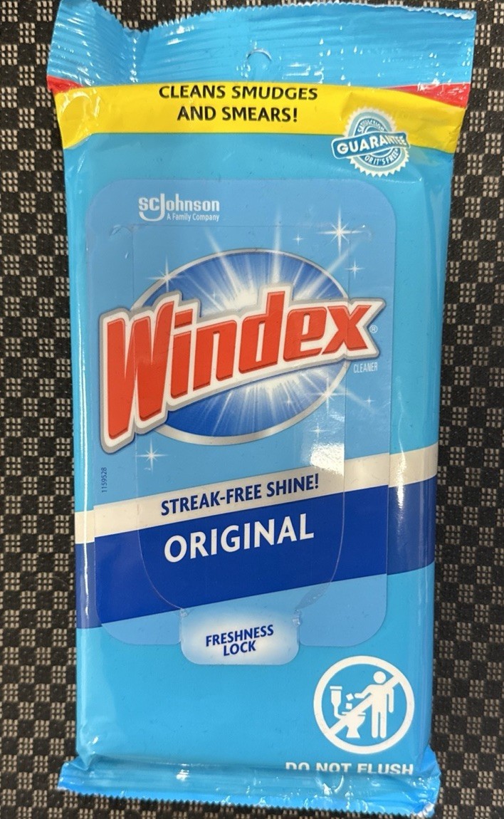 Windex Glass Cleaning Wipes Ammonia Free 38 Count Streak Free Shine