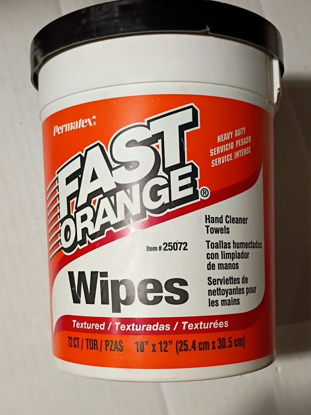 Fast Orange Hand Cleaner Wipes, 72-Count Container 25072 Each Wipe 10 X 12 Inch