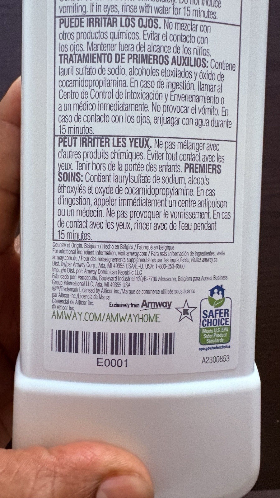 Amway Multi-Purpose Cleaner Liquid 1L (33.8 fl oz) EPA Safer Choice Certified