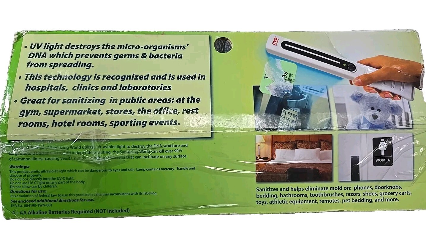 CVS Pharmacy UVC Handheld Sterilization Multiuse Sterilizing Wands [Opened box]