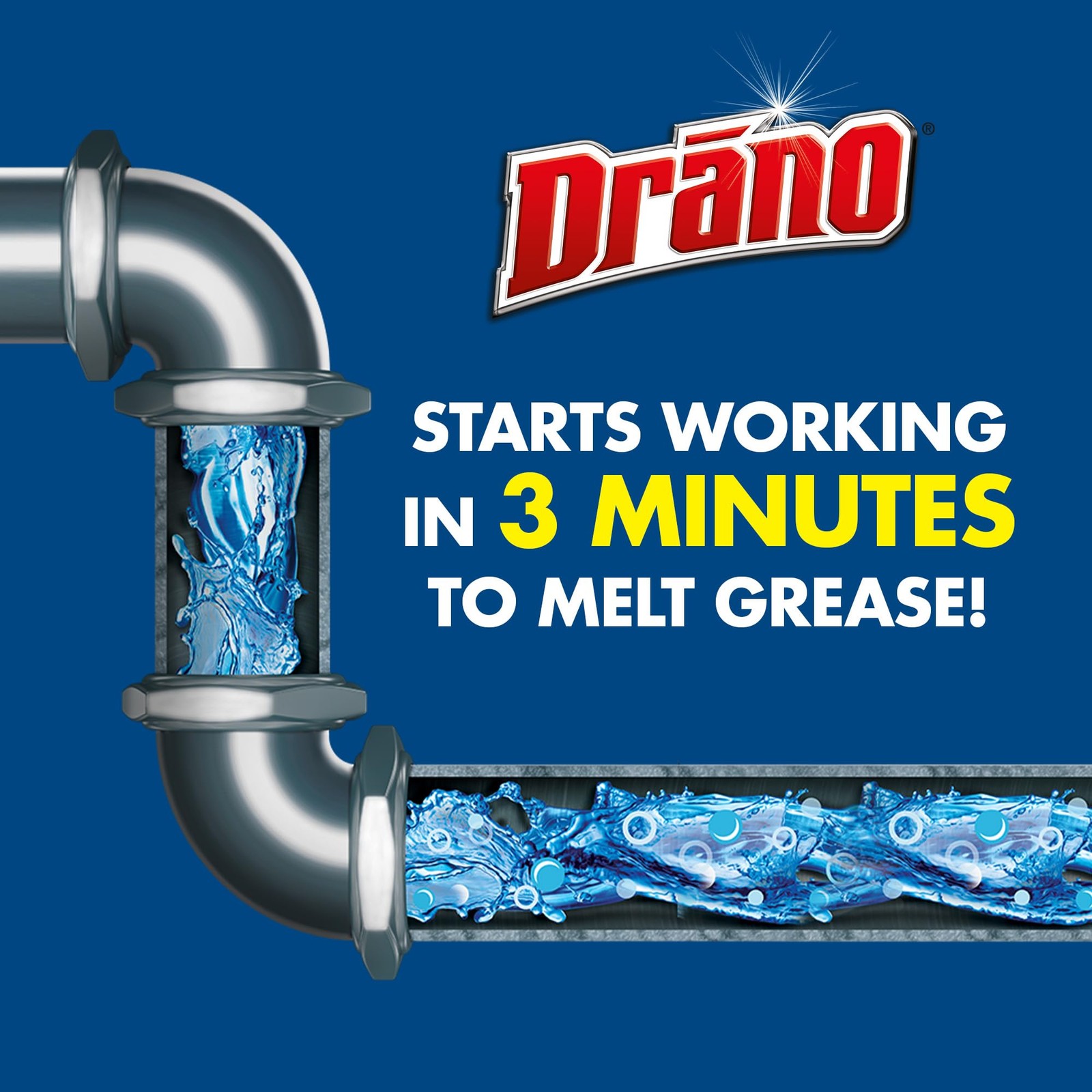 Drano Kitchen Granules Clog Remover, Destroy Tough Clogs, 8.8 oz