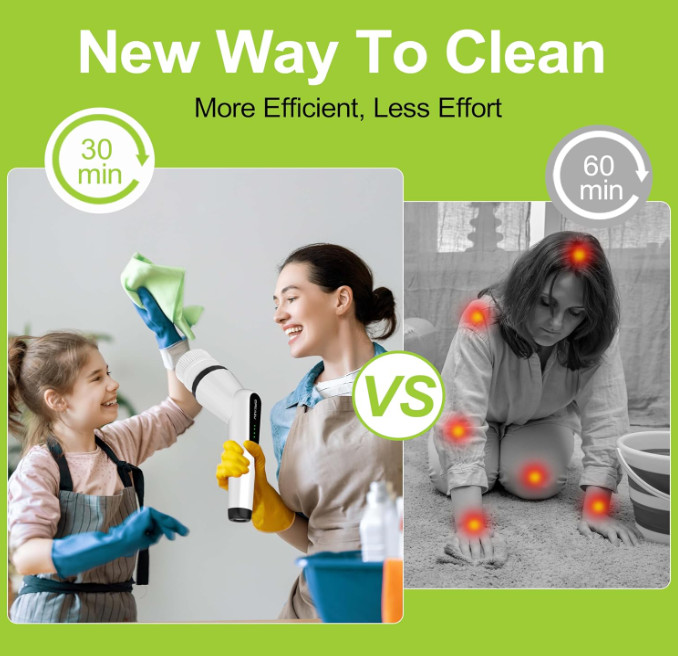 Electric Cordless Spin Scrubber Brush for Persons with Arthritis and Back Pain
