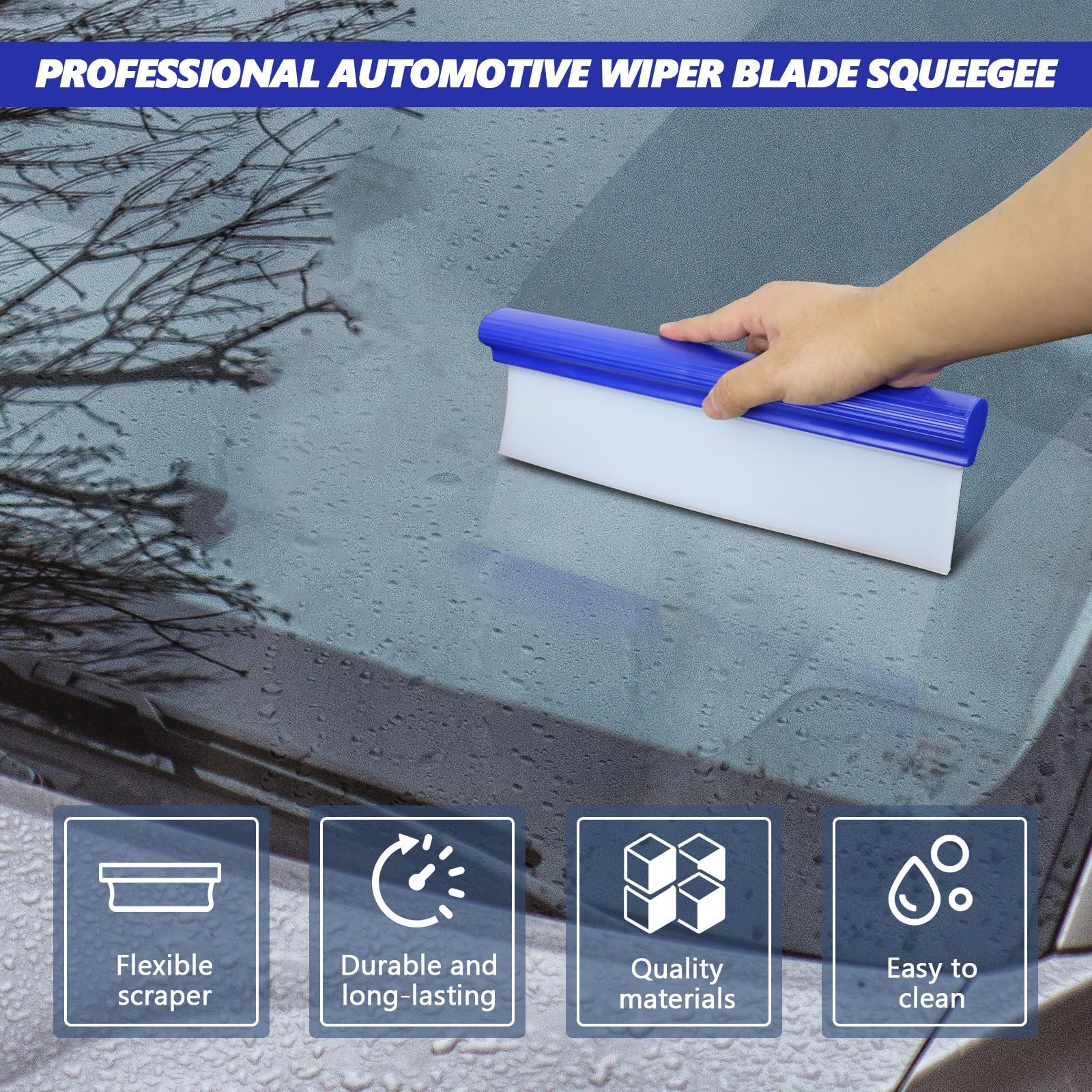 12 Inch Automotive Wiper Squeegee Silicone Water Blade Car Handheld Squeegee