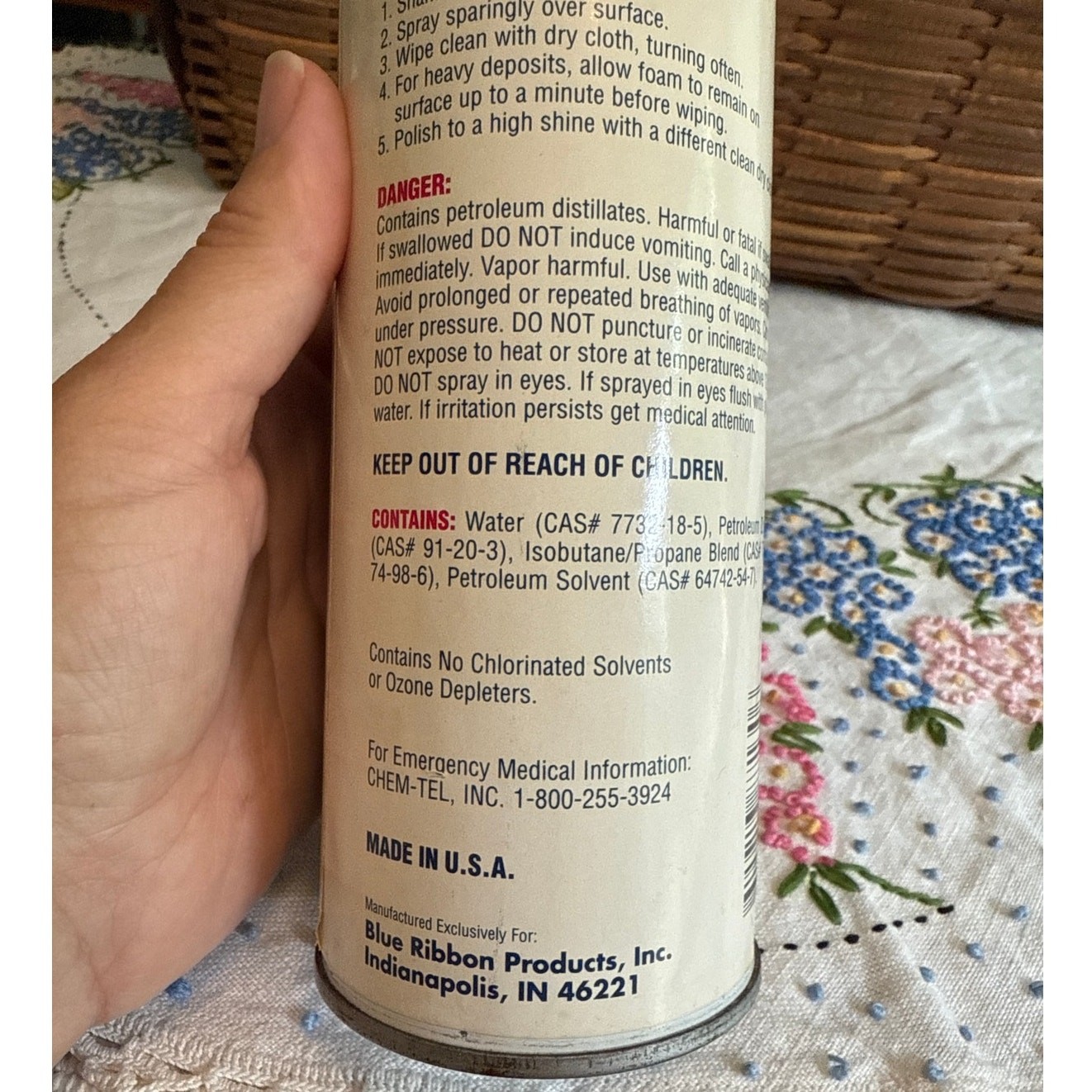 Stainless Steel Cleaner Vintage Blue Ribbon Products Sparkle 18oz Discontinued