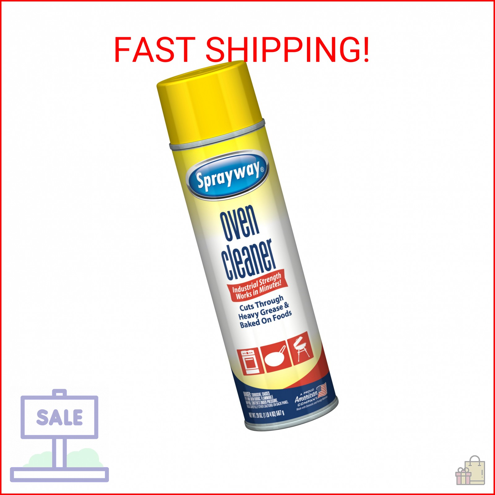 Sprayway Heavy-Duty Oven & Grill Cleaner, Removes Oil & Grease, 20 Oz, 1.25 Poun