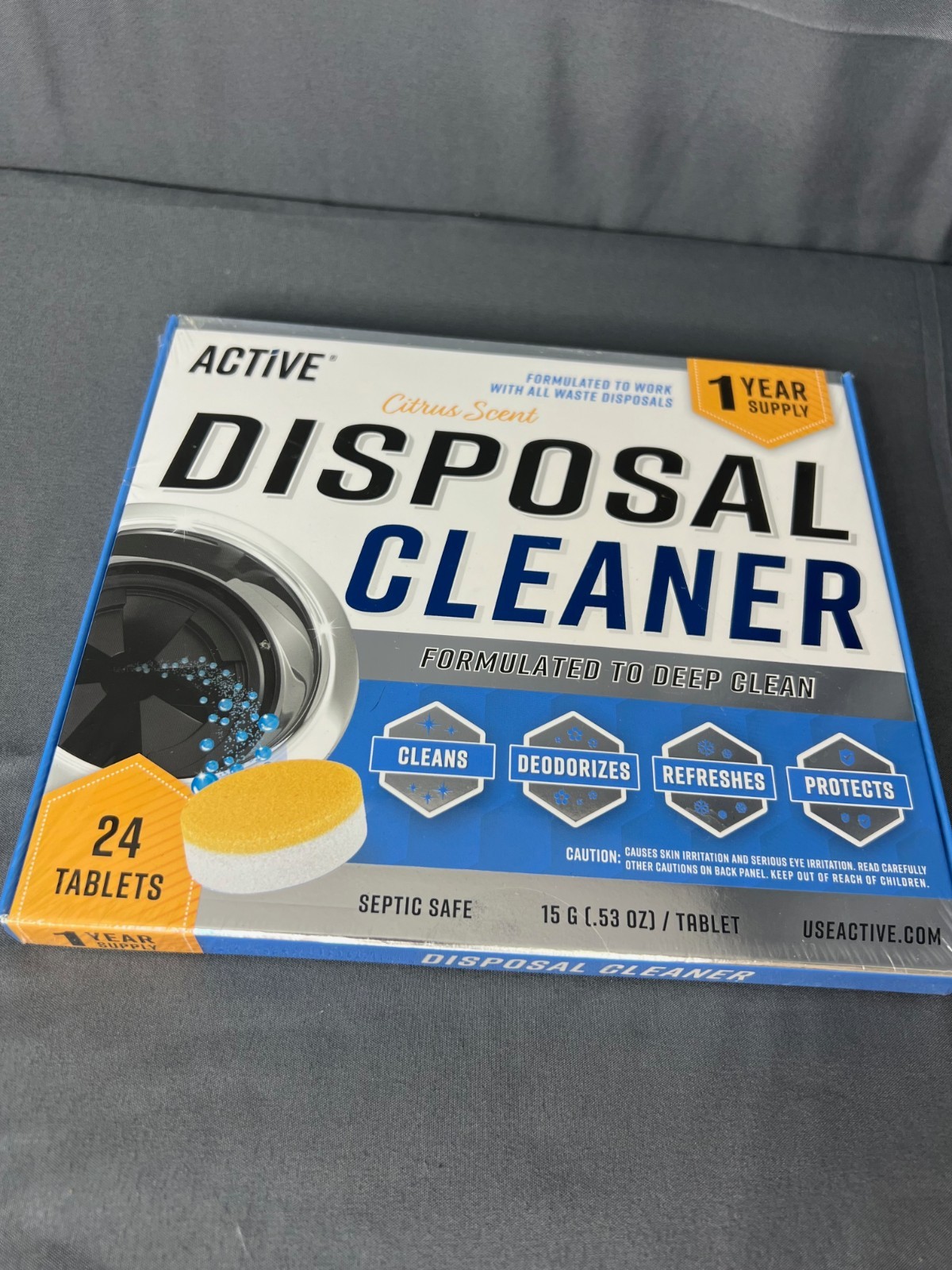 Active Garbage Disposal Cleaner Tablets 24 Tablets Citrus Scent 1yr Supply