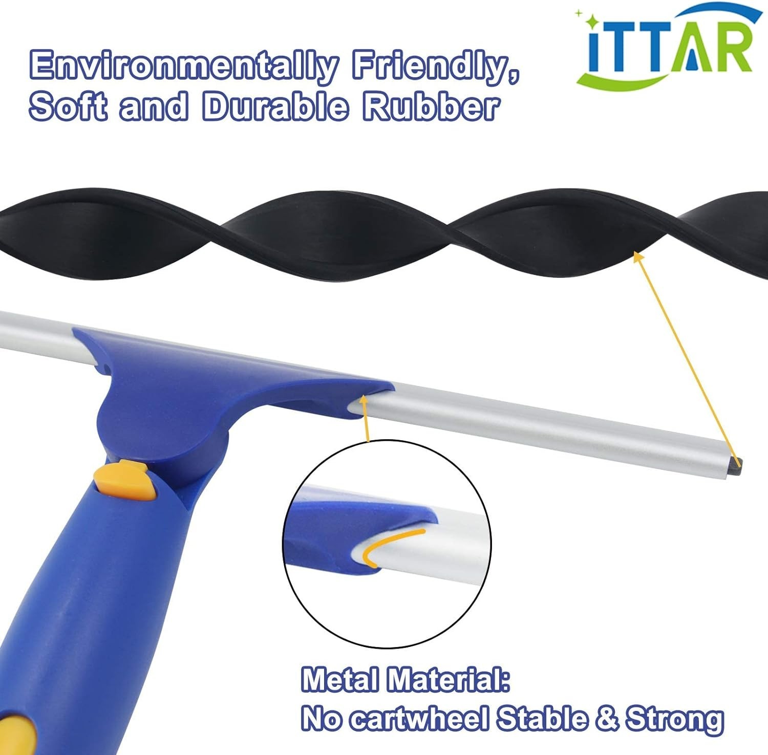 Durable 5Ft Window Cleaner with Extendable Pole & Microfiber Scrubber Set