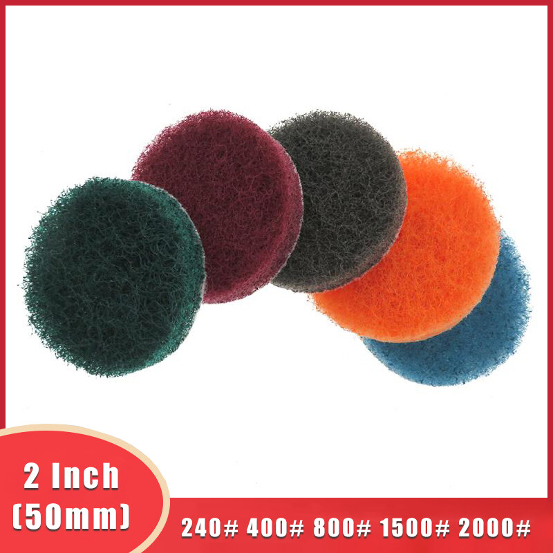 2 Inch 50mm Round Flocking Scouring Pad Cleaning Cloth Sanding Disc 240#-2000#