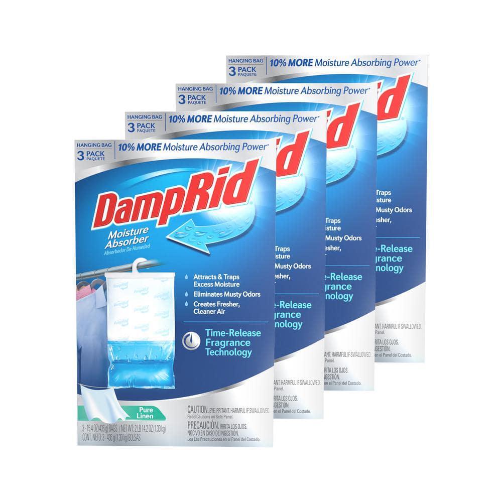 DampRid Moisture Absorber 15.4oz Pure Linen Scent 12-Pack Hanging Dehumidifier
