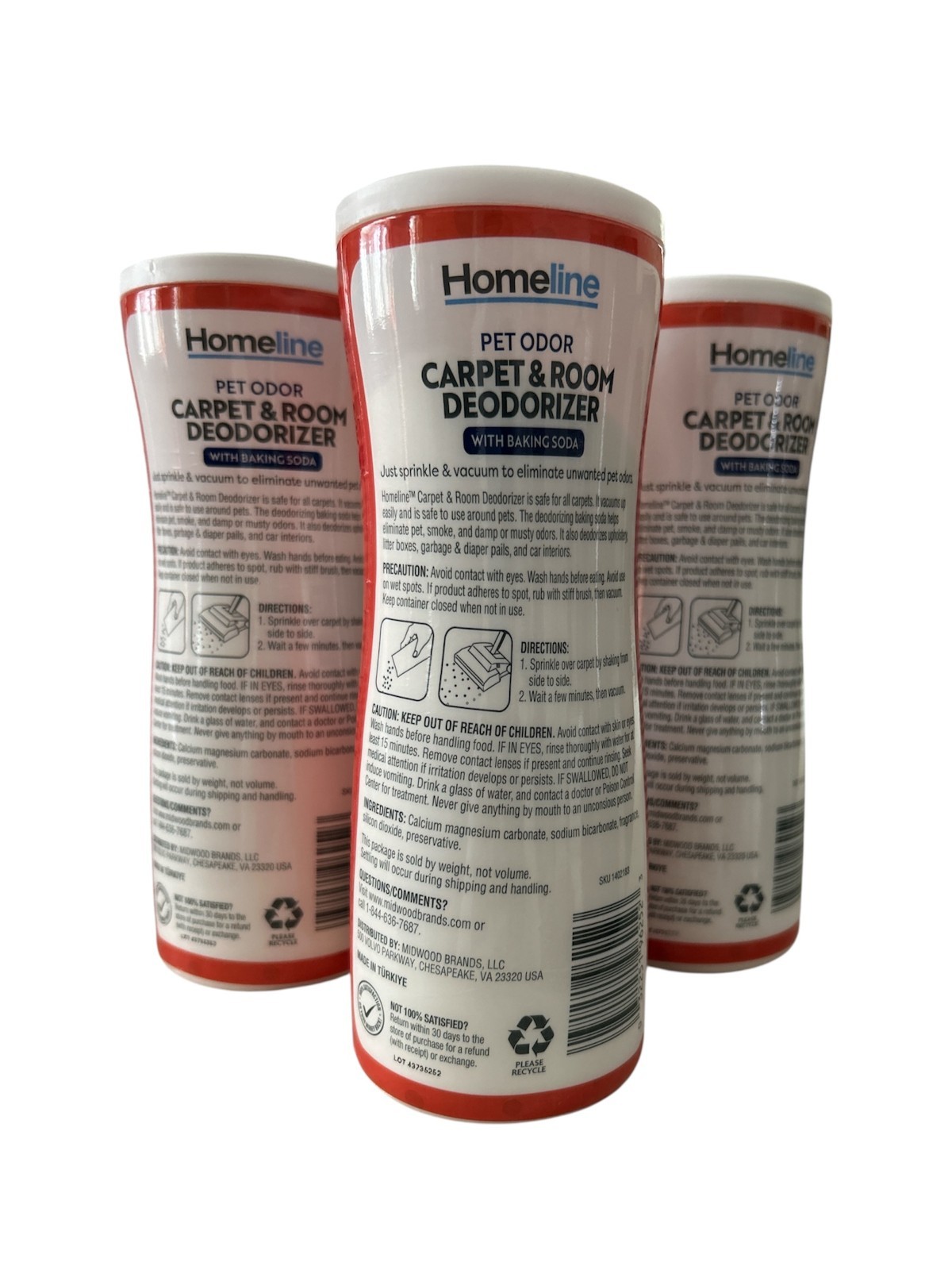 ( Lot 3 ) H.Line Pet Odor Carpet & Room Deodorizer with Baking Soda 21 oz Each