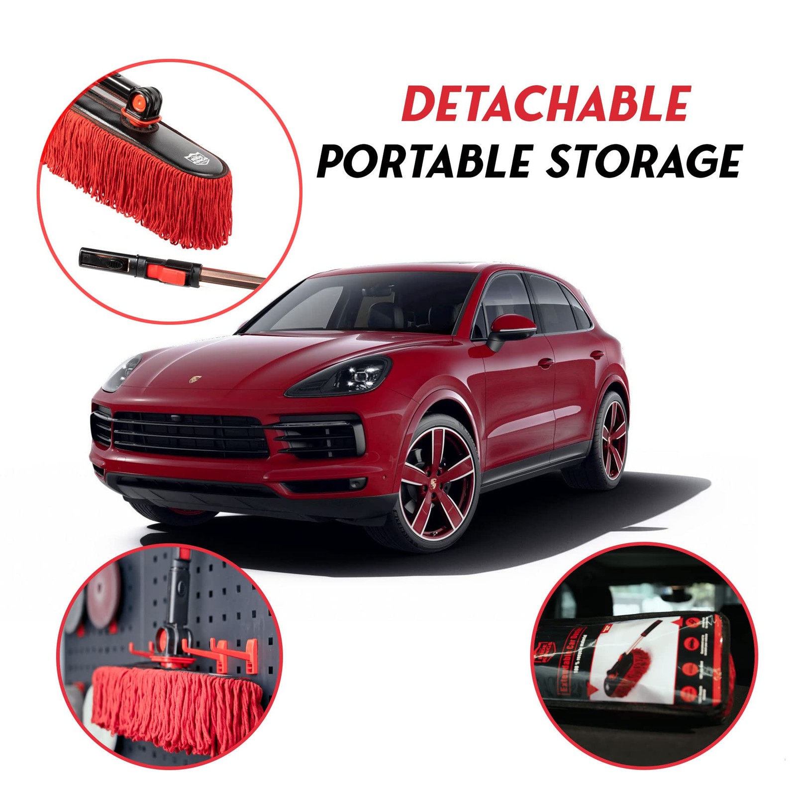 Car Duster Wax Cotton Hair Extendable Handle for Truck SUV RV Motorcycle
