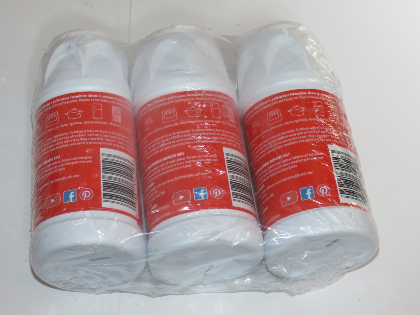 t1 Brillo Cameo Non-Abrasive Aluminum Stainless Cleaner Lot of 3