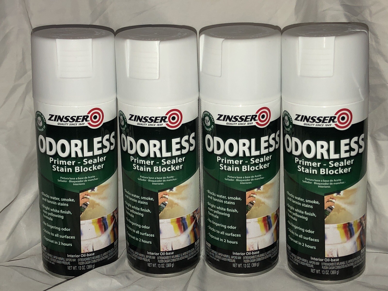 New ZINSSER ODORLESS PRIMER SEALER STAIN BLOCKER LOT OF (4) 13 Oz FREE SHIPPING!