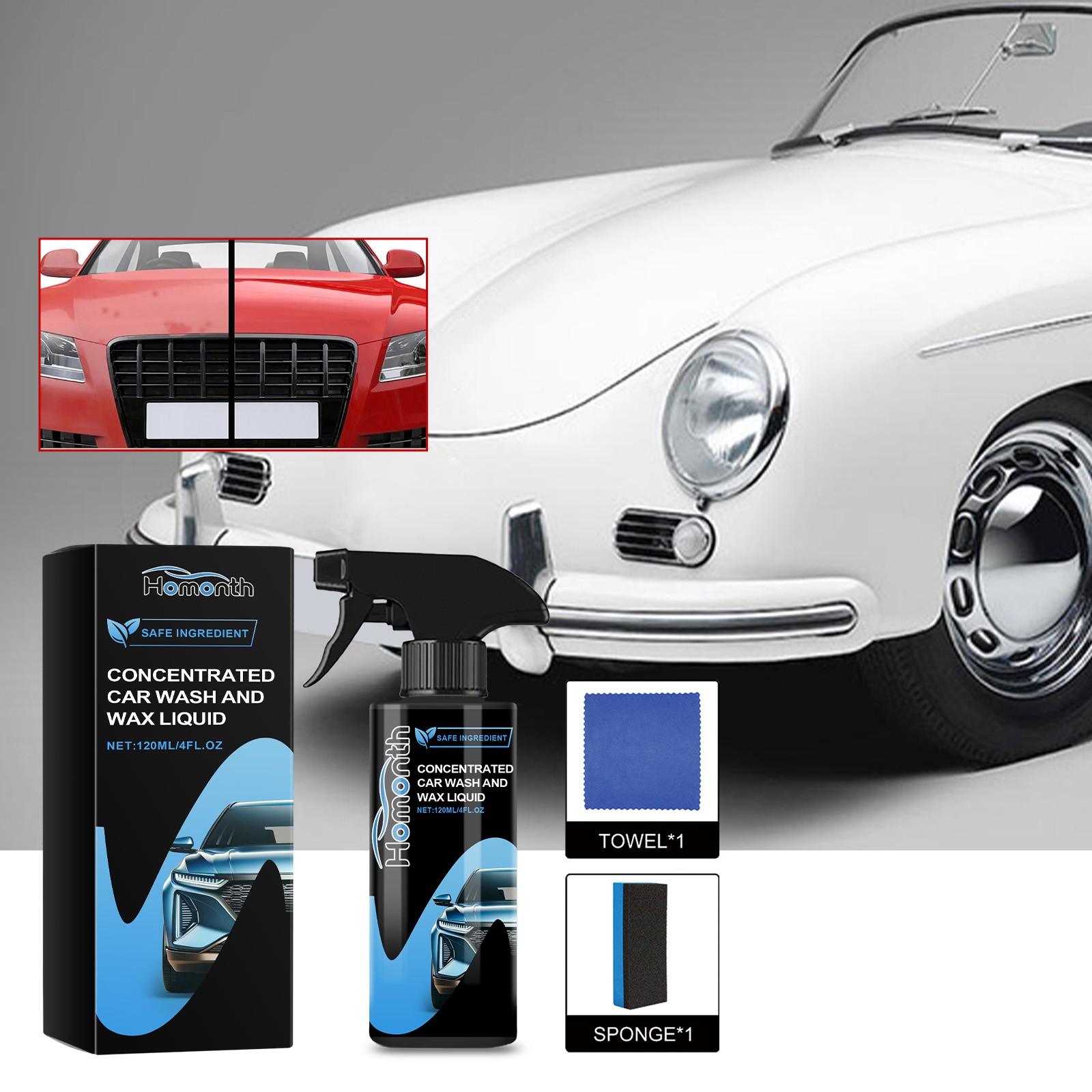 Car Detailing Kit Scratch Remover Hydrophobic Cleaner Water Spot Wax Spray