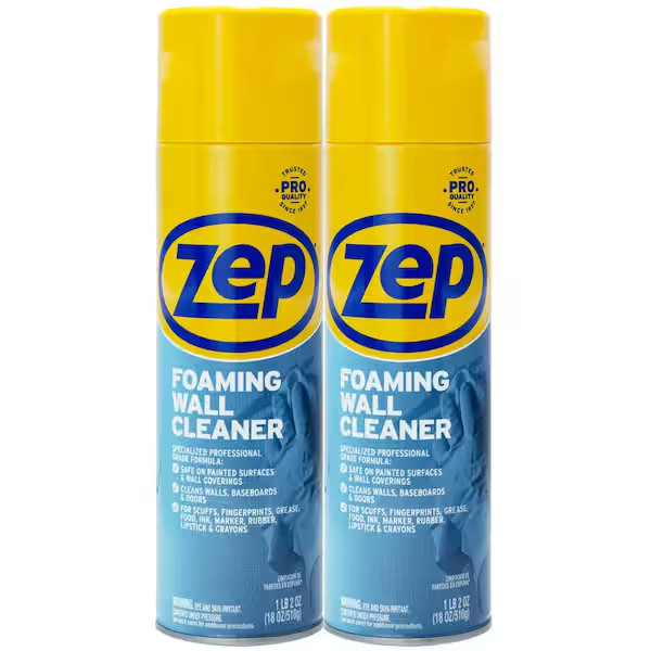 Foaming Wall Cleaner 18 Oz 2 Pack Removes Stain Without Damaging finishes