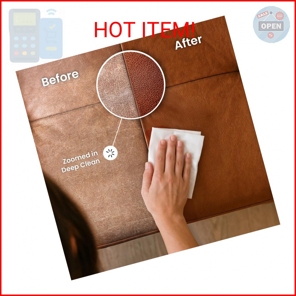 EVEO Leather Cleaner Wipes 4-in-1 Leather Cleaner and Conditioner for Furniture