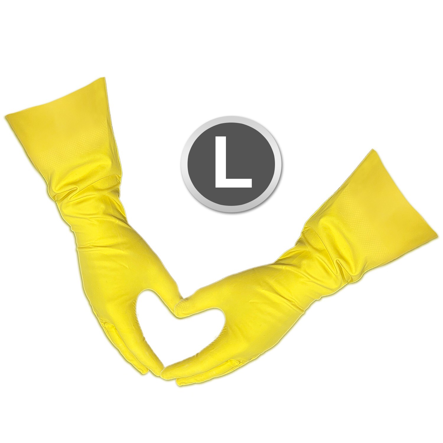 Large – 6 Pairs – Yellow Kitchen Cleaning Dishwashing Nitrile Reusable Gloves