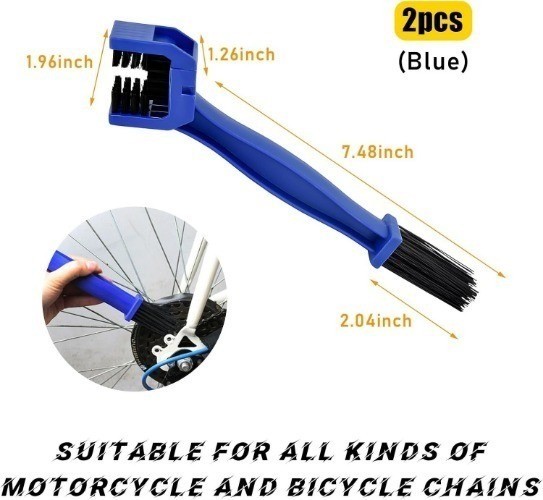 2 PCS Chain Brush, Cleaning Brush Tool for Chain Gears Maintenance Color: Blue